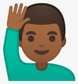 Man Raising Hand Medium Dark Skin Tone Icon - Man Raising Hand Icon, HD Png Download, Transparent PNG
