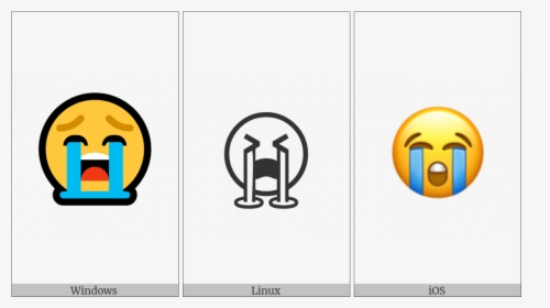 Loudly Crying Face On Various Operating Systems - Smiley, HD Png Download, Transparent PNG