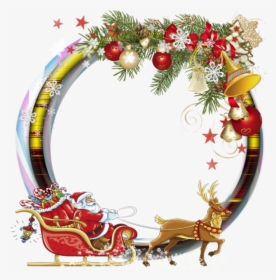 Transparent Clipart Cadre Noel - Round Christmas Frame Png, Png Download, Transparent PNG