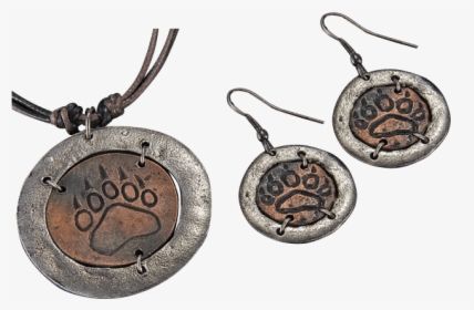 Antiqued Bear Claw Jewelry Set - Locket, HD Png Download, Transparent PNG