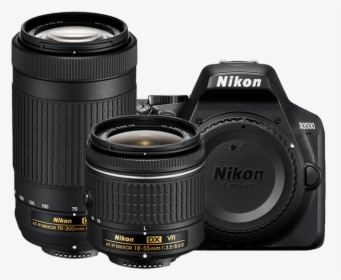 Nikon D3500 Dslr Camera With 18 55mm And 70 300mm Lenses - Lens For Nikon D3500, HD Png Download, Transparent PNG