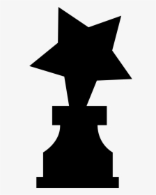 Star On A Award Trophy Silhouette, HD Png Download, Transparent PNG