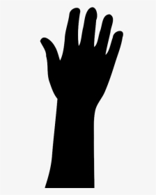 Hand Free Clipart Raised In Silhouette Dripsandcastle - Silhouette Raised Hand Clipart, HD Png Download, Transparent PNG