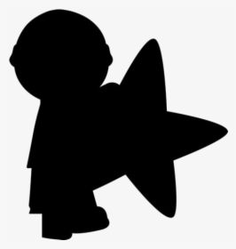 Transparent Little Boy Holding Star Silhouette - Silhouette, HD Png Download, Transparent PNG