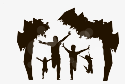 Children Silhouette Figures Png Download - Children's Silhouette, Transparent Png, Transparent PNG