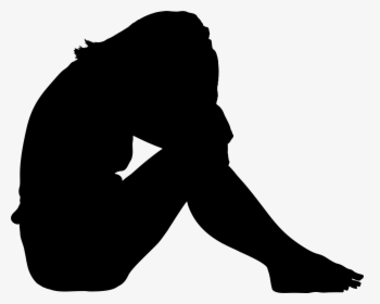 Silhouette Of A Girl Crying, HD Png Download, Transparent PNG