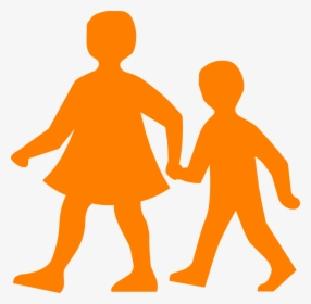 Friends Silhouette Clip Art - Children Walking Clip Art, HD Png Download, Transparent PNG