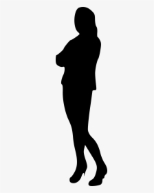 Clipart Girl Shadow - Crossed Arms Silhouette Png, Transparent Png, Transparent PNG
