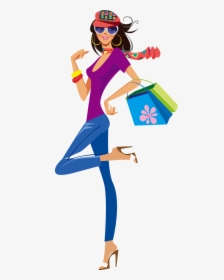 Png Library Stock Shopping Girl Silhouette At - Fashion Shopping Girl Png, Transparent Png, Transparent PNG