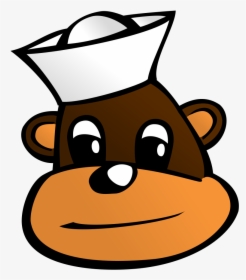 Sailor Monkey Svg Clip Arts - Monkey With Hat Cartoon, HD Png Download, Transparent PNG