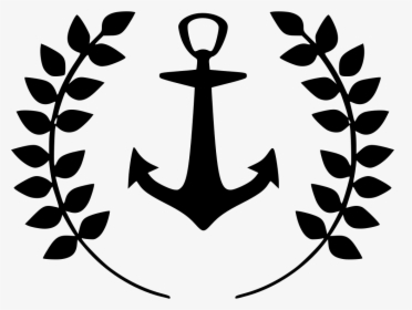 Anchor Laurels Sailor Marine Tattoo - Sailor Anchor Black And White Png, Transparent Png, Transparent PNG