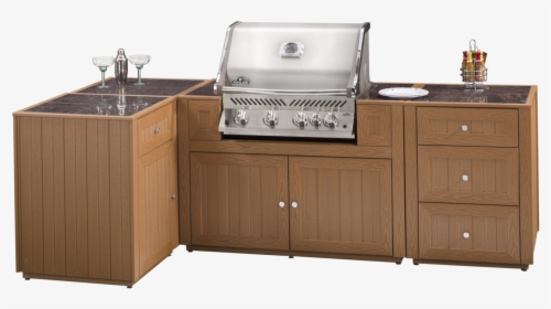 Outdoor Kitchen With Inset Grill And Storage - Outdoor Kitchen Png, Transparent Png, Transparent PNG