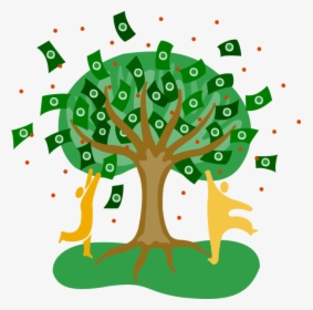 Vector Illustration Of People Grabbing Cash From Money - Money Tree Clipart Transparent, HD Png Download, Transparent PNG