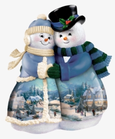 Thomas Kinkade Couple Snowman, HD Png Download, Transparent PNG