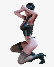 Sexy Girl On Her Knee Png, Transparent Png, Transparent PNG