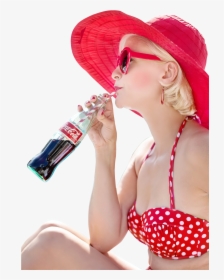 Sexy Woman Drinking Coca Cola Drink Png Image - Coca Cola Drinking Png, Transparent Png, Transparent PNG