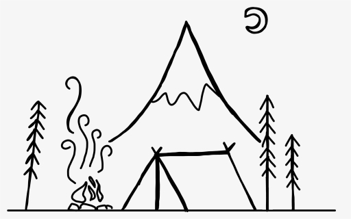 Transparent Camp Fire Png - Drawing Camp Fire, Png Download, Transparent PNG