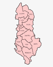 Albania Counties Japanese - Blank Map Of Albania, HD Png Download, Transparent PNG