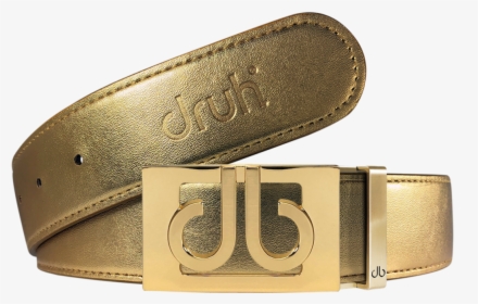 Gold Plain Leather Texture Belt With Buckle - Belt, HD Png Download, Transparent PNG