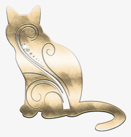 Cat Metal Gold Free Picture - Gold Cat Png, Transparent Png, Transparent PNG