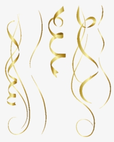 Download Party Confetti Simonevdw - Gold Streamers Transparent Background, HD Png Download, Transparent PNG