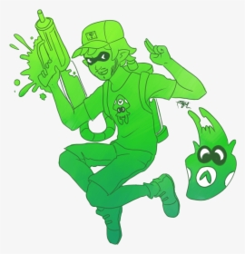 Splatoon Green Fictional Character Vertebrate Cartoon - Cartoon, HD Png Download, Transparent PNG