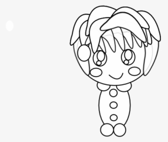 Anime Character Art 35 Black White Line Art 555px - Illustration, HD Png Download, Transparent PNG
