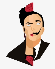 Frida Y Dali Dali, Frida Kahlo - Cartoon, HD Png Download, Transparent PNG