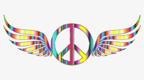 Clip Art Hippie Clipart Transparent - Peace Sign With Wings, HD Png Download, Transparent PNG