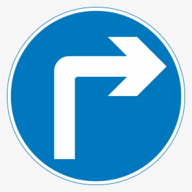 Uk Traffic Sign 609a - Traffic Sign Turn Right, HD Png Download, Transparent PNG