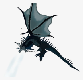 Mythical-creature - Skyrim Frost Dragon Png, Transparent Png, Transparent PNG