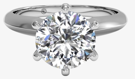 Engagement Ring Diamond Prong Setting Solitaire - Six Prong Solitaire Engagement Ring, HD Png Download, Transparent PNG