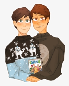 Happy Holidays From The Howlters Phil Lester, Dan Howell, - Cartoon, HD Png Download, Transparent PNG