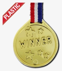 Plastic Gold Winner Medal By School Badges Uk - Gold Medal, HD Png Download, Transparent PNG