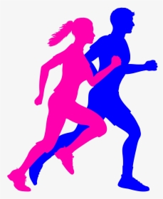 Running Man And Woman Silhouette , Png Download - Running Man And Woman Silhouette, Transparent Png, Transparent PNG