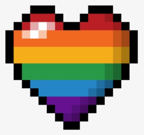 Large Heart Made Of Pixels In The Colors Of The Lgbt - 8 Bit Heart Png, Transparent Png, Transparent PNG