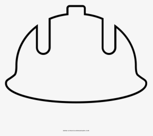 Construction Helmet Coloring Page - Line Art, HD Png Download, Transparent PNG