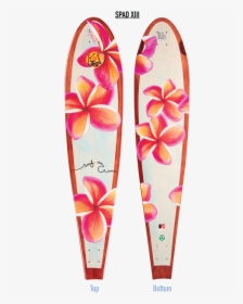 Plumeria Mahogany Longboard - Surfboard With Plumeria, HD Png Download, Transparent PNG