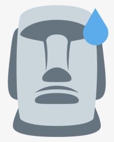 A Moai With A Sweat Drop - Moyai Emoji, HD Png Download, Transparent PNG