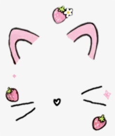 Neko Cat Pink Kawaii Pastel Png Sticker Neko Pink Kawai - Kawaii Face Filter Transparent, Png Download, Transparent PNG