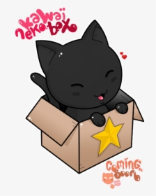 Box, Cat, And Kawaii Image - Anime Cat In Box, HD Png Download, Transparent PNG