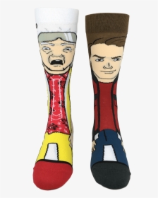 Back To The Future Ii Doc And Marty 360 Socks By Odd - Cartoon, HD Png Download, Transparent PNG
