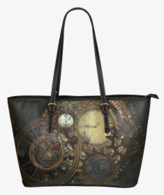 Painting Steampunk Clocks And Gears Leather Tote Bag/large - Tote Bag, HD Png Download, Transparent PNG