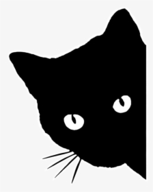 Black Cat Kitten Clip Art Silhouette - Black Silhouette Cat Transparent Background, HD Png Download, Transparent PNG