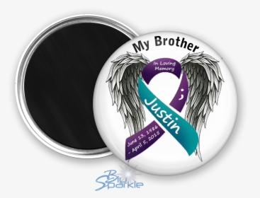 Suicide Ribbon With Wings, HD Png Download, Transparent PNG