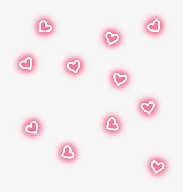 #pink #hearts #hearteu #pink #glow #neon #light #pretty - Pink Neon Hearts Png, Transparent Png, Transparent PNG