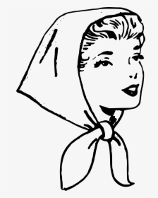 Headscarf Clipart Black And White, HD Png Download, Transparent PNG