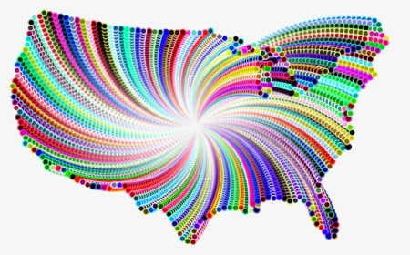 Psychedelic United States Map - Graphic Design, HD Png Download, Transparent PNG