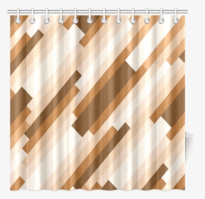 Shades Of Brown Diagonal Stripes Shower Curtain 72 - Curtain, HD Png Download, Transparent PNG