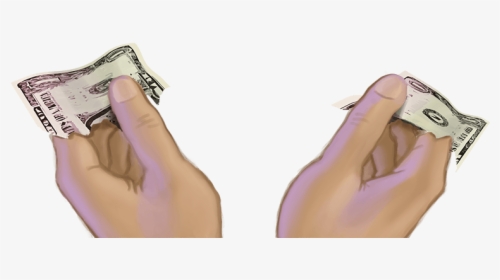 Two Hands Sharing A Half Dollar Representing Overwork - Cash, HD Png Download, Transparent PNG